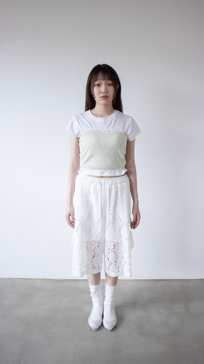 Flower eyelet t-shirt (white)