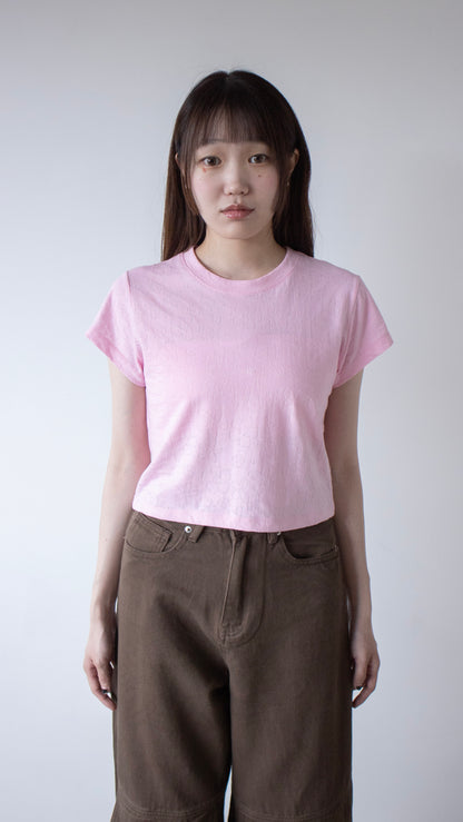 Flower eyelet t-shirt (pink)