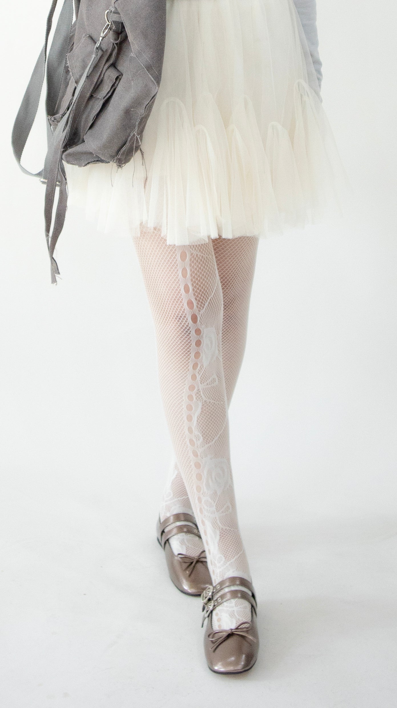 Lace flower tights (ivory)