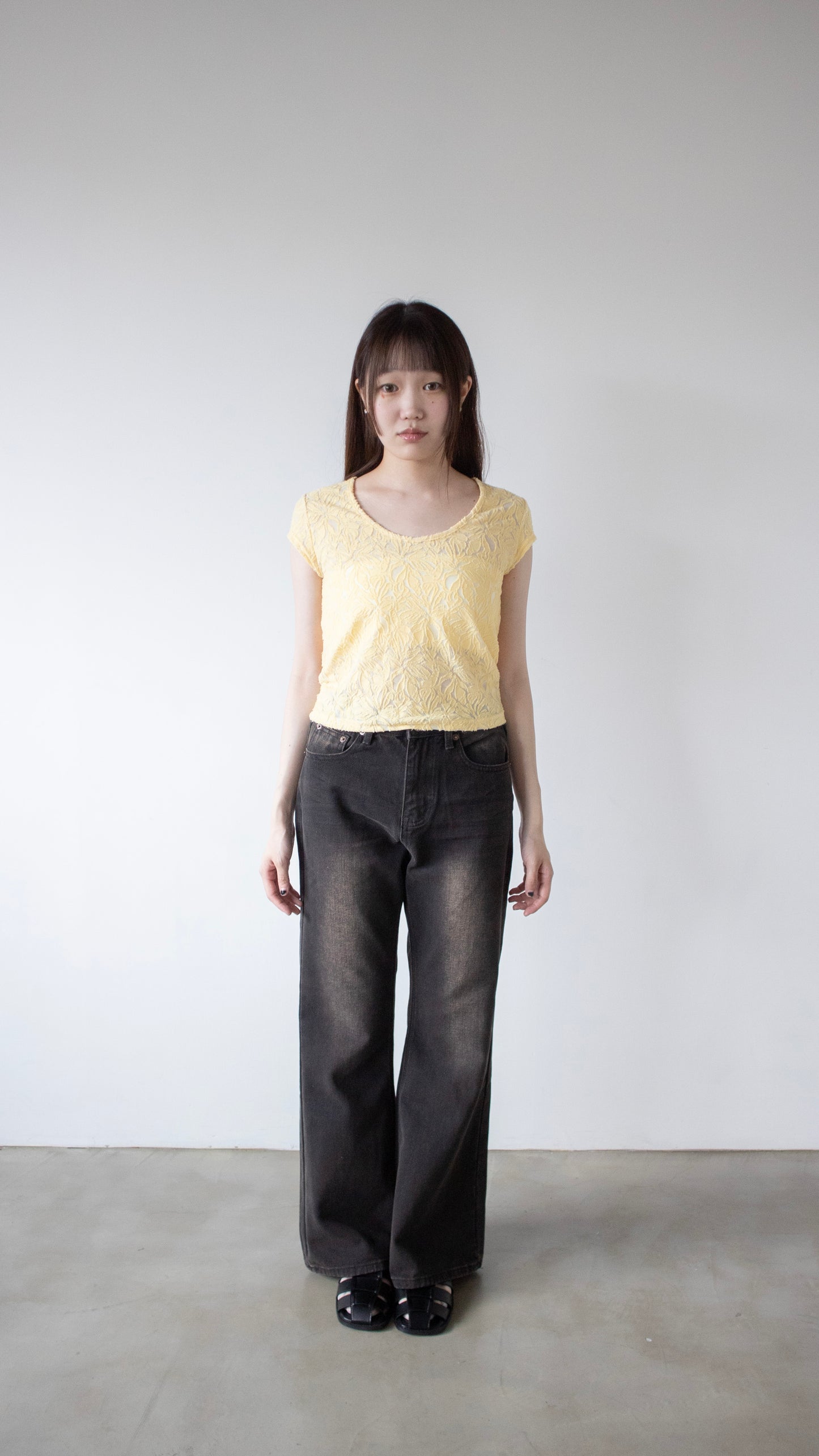 Tropical lace top (yellow)