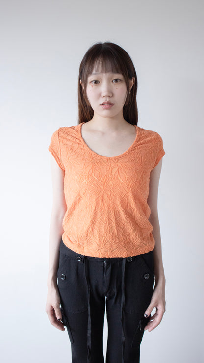 Tropical lace top (orange)