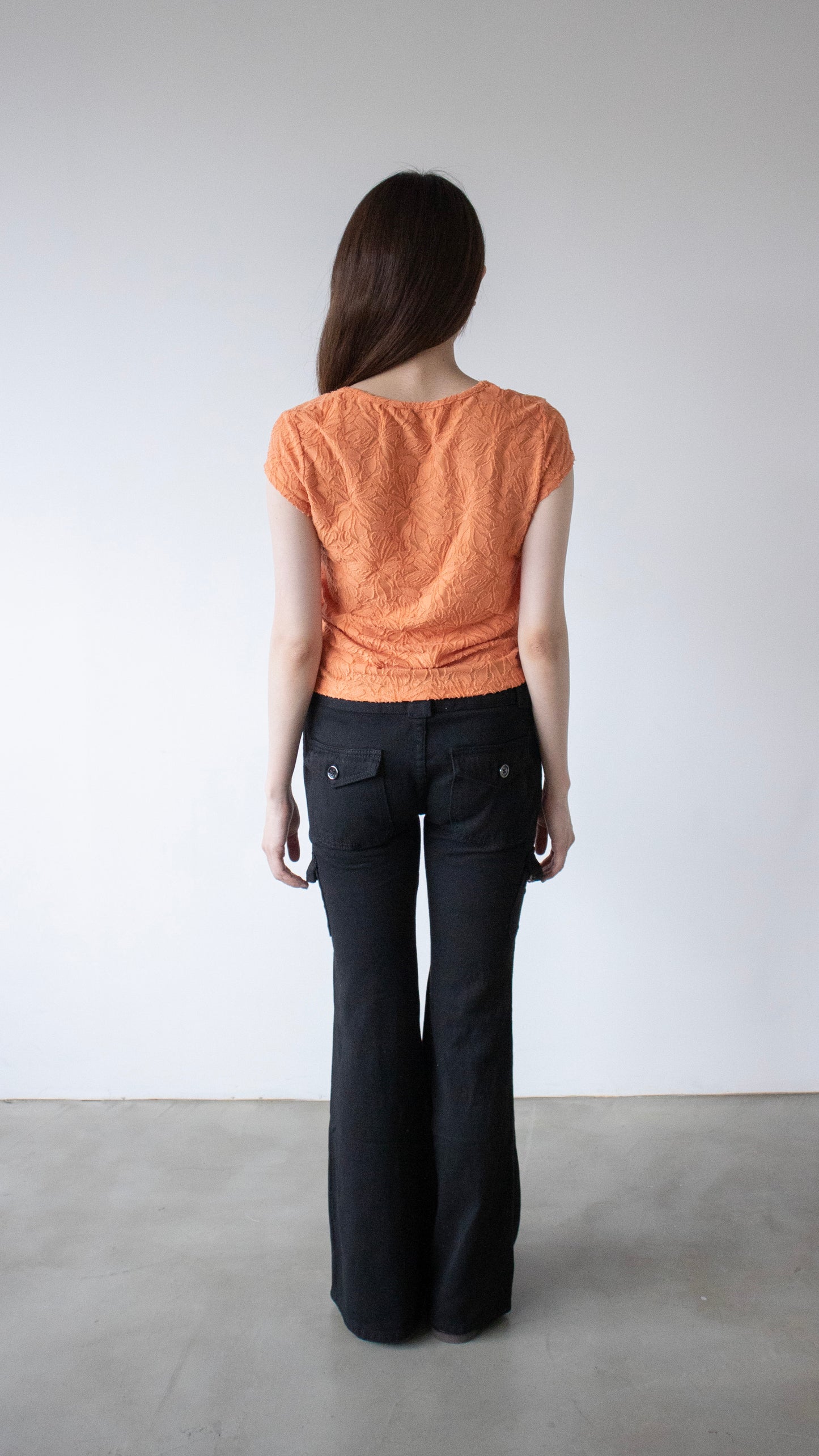 Tropical lace top (orange)