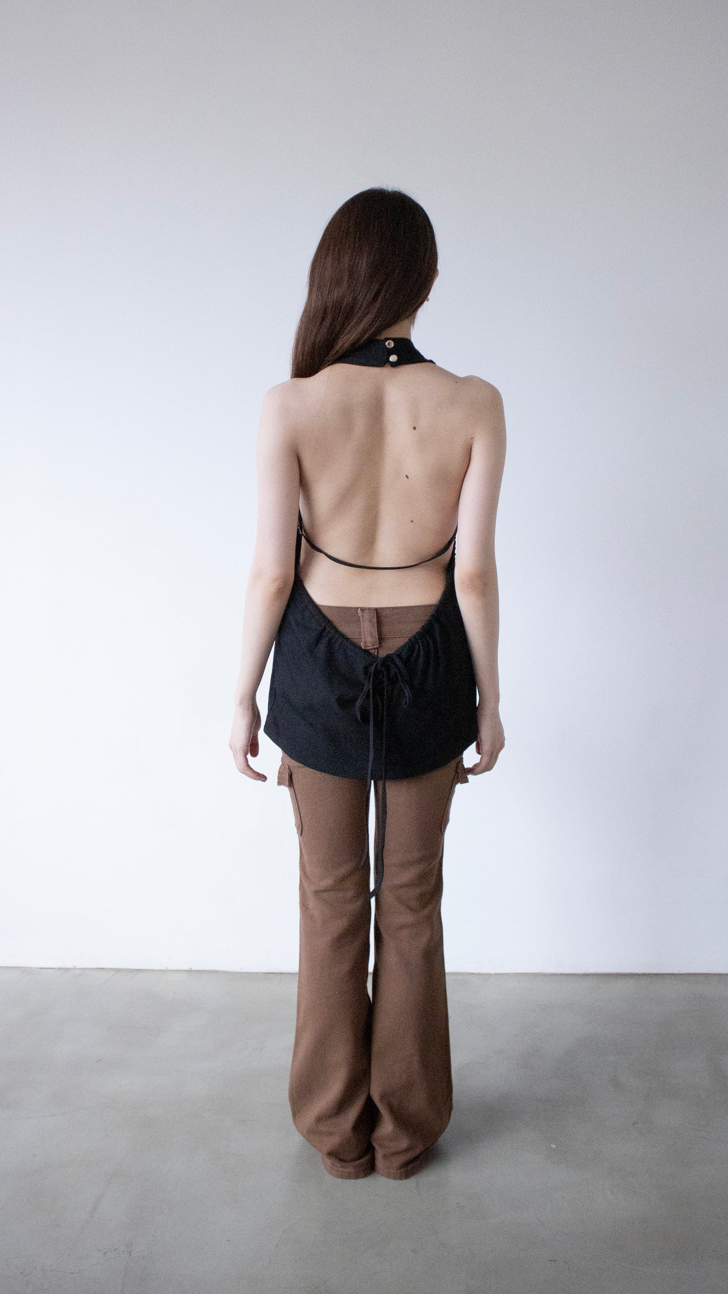 Halter long top (black)