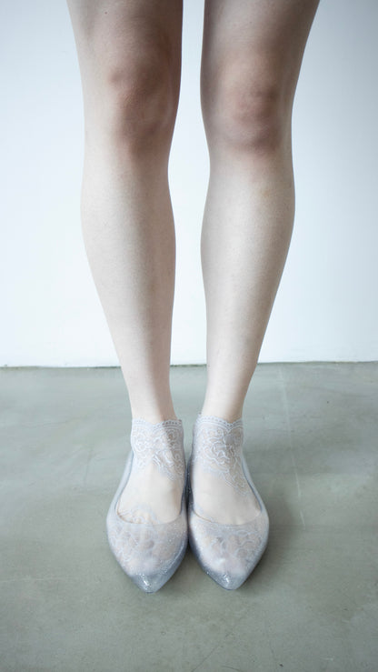 Lace low socks (lavender gray)