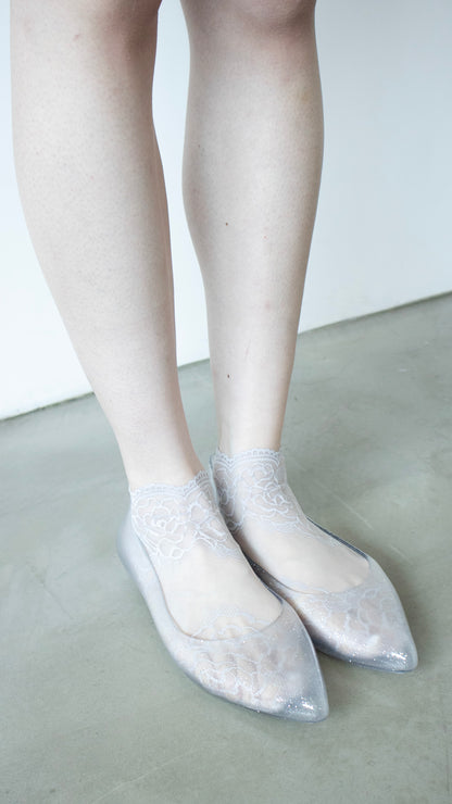 Lace low socks (lavender gray)