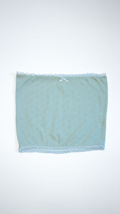 Heart eyelet tube top (mint)