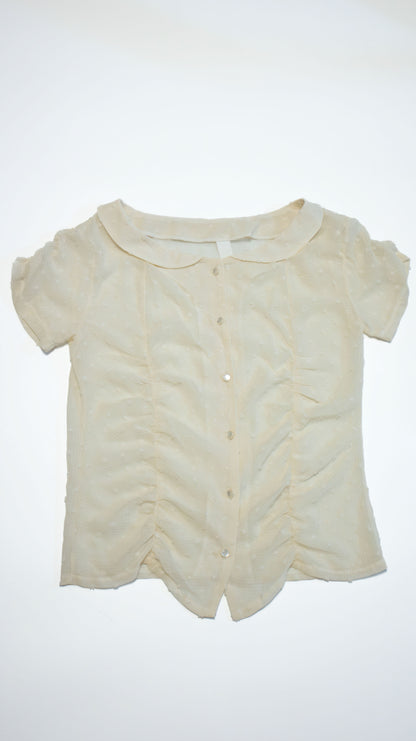 French knot sheer blouse (ivory)