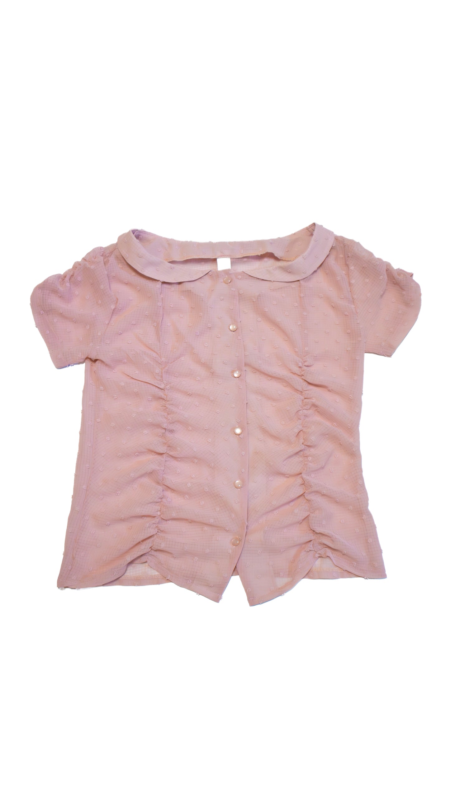 French knot sheer blouse (pink)