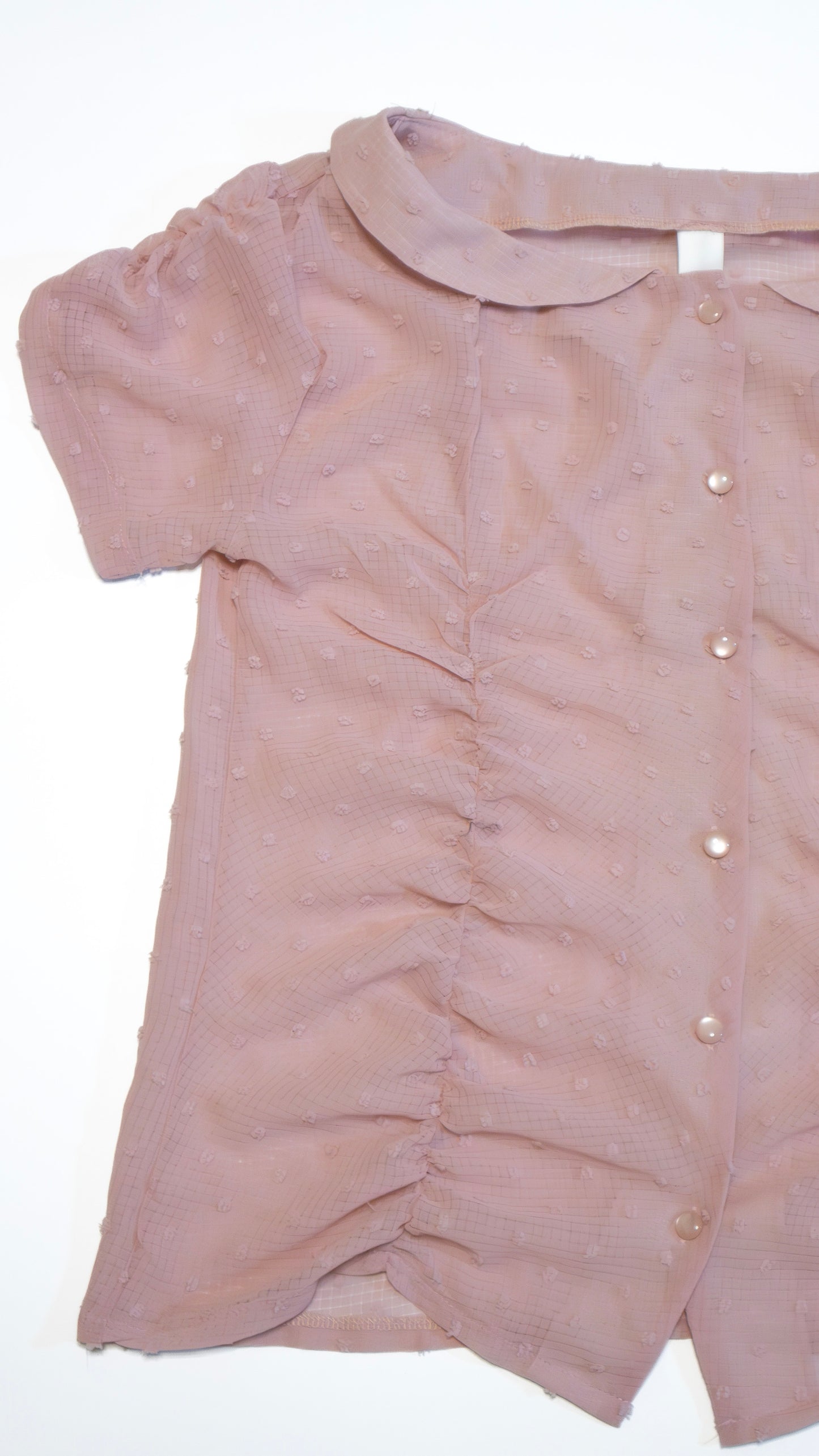 French knot sheer blouse (pink)