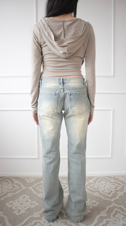 Lowrise bootcut jeans (washed blue)