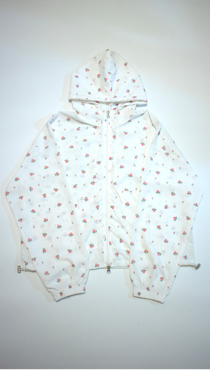 Rose zip hoodie (white)