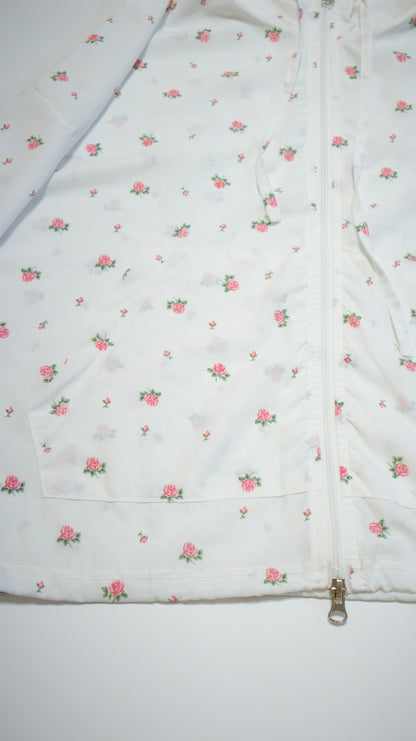 Rose zip hoodie (white)