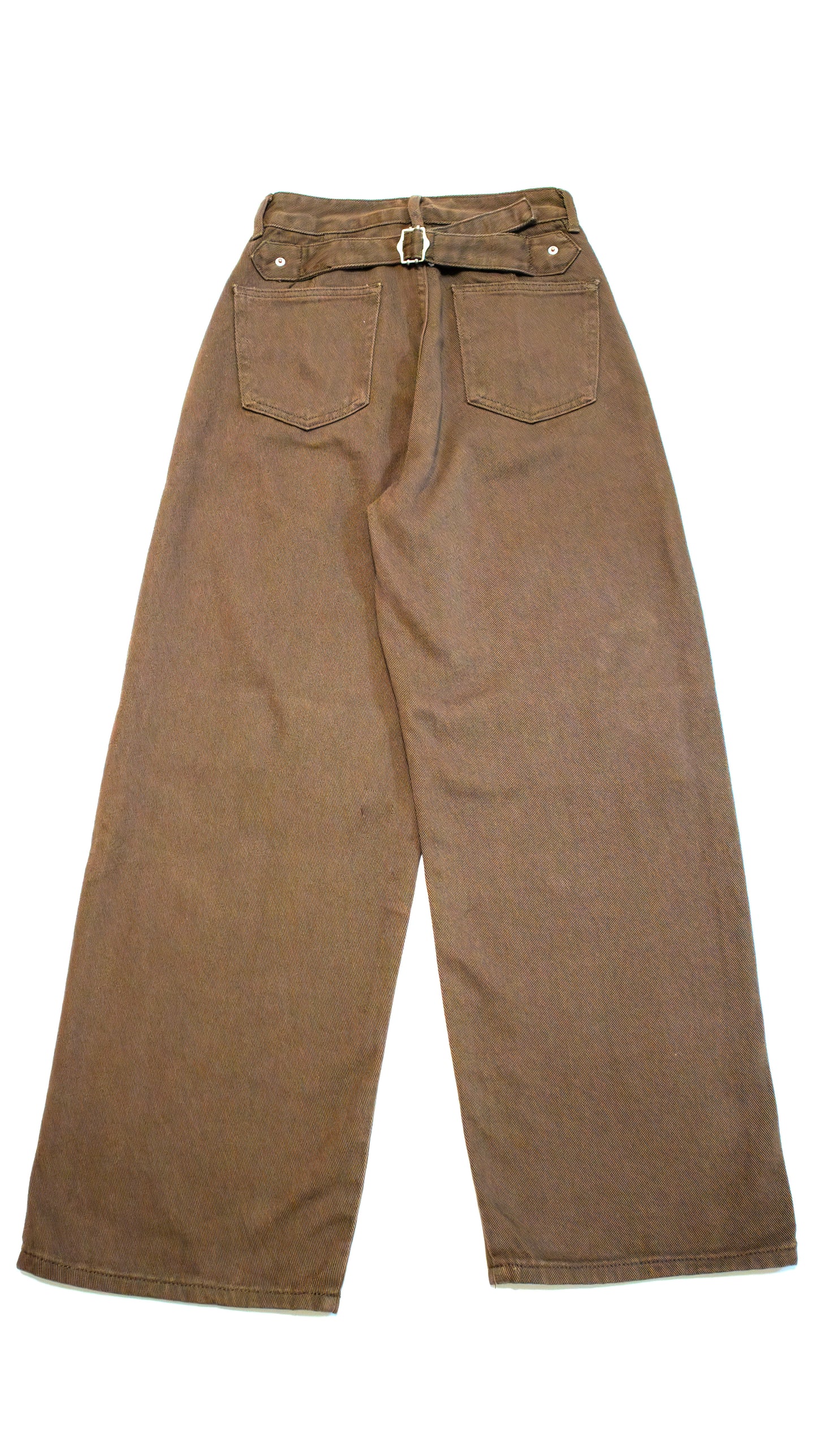 Cotton flap straight pants (brown)