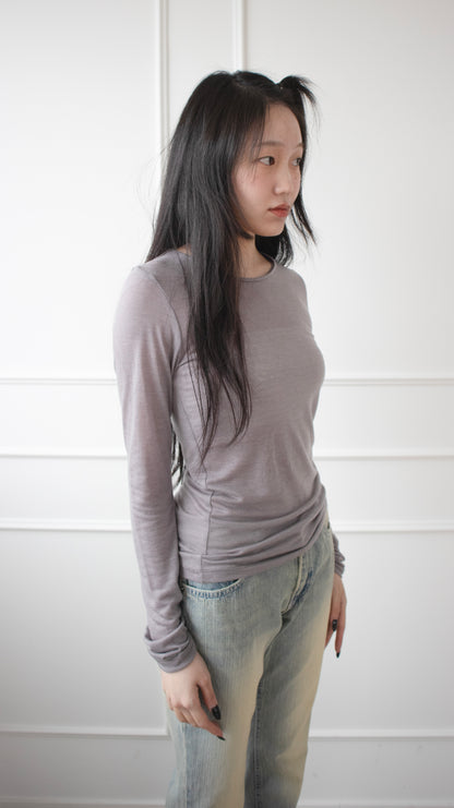 Sheer tencel top (charcoal)