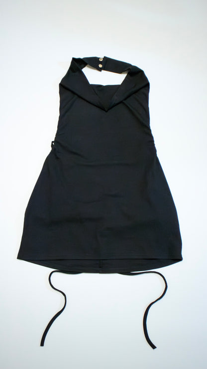 Halter long top (black)