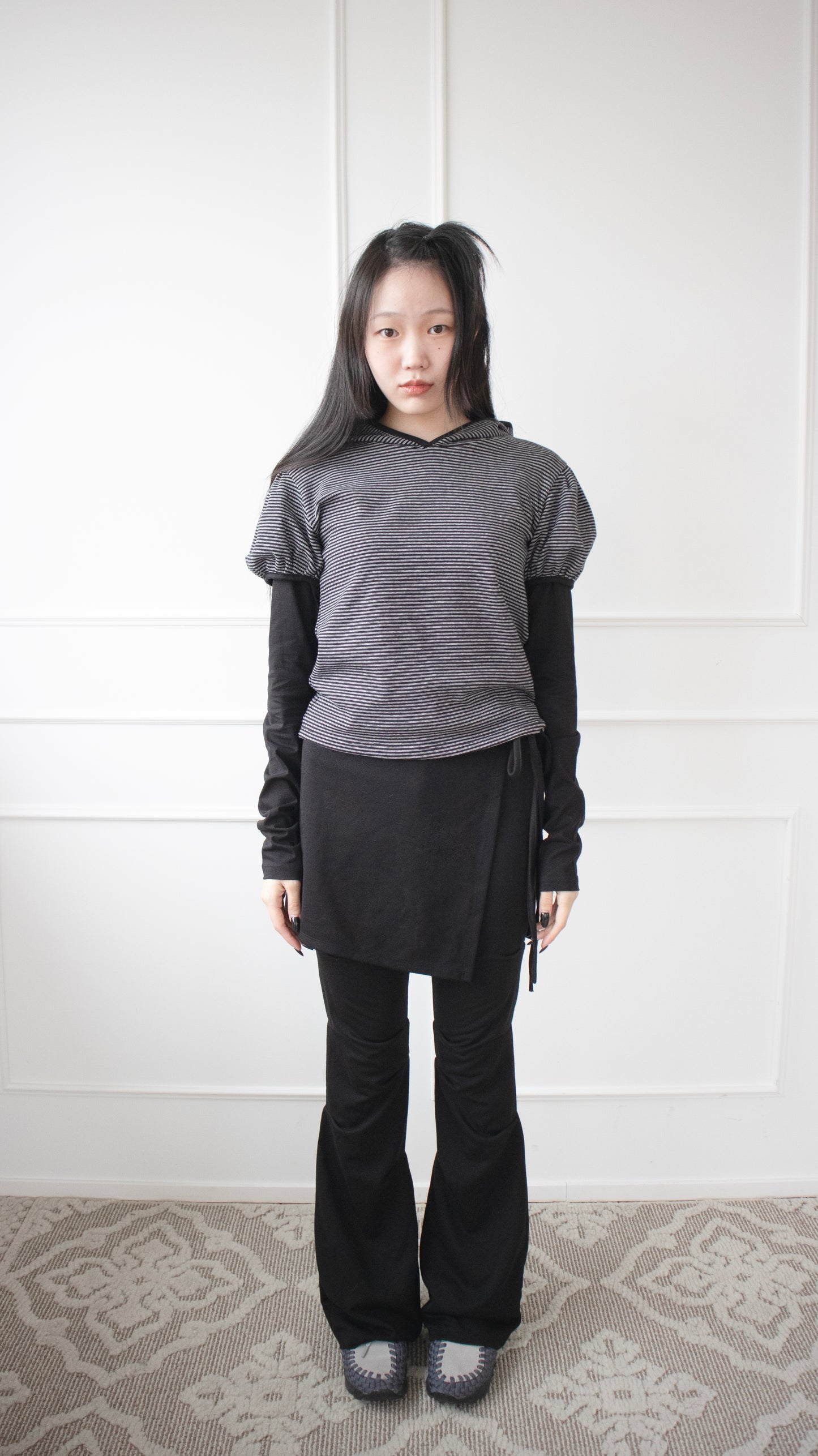 Technical skirt pants (black)