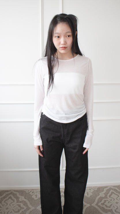 Sheer tencel top (white)