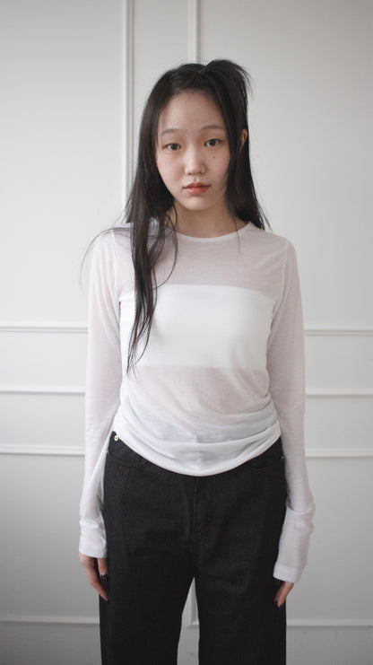 Sheer tencel top (white)