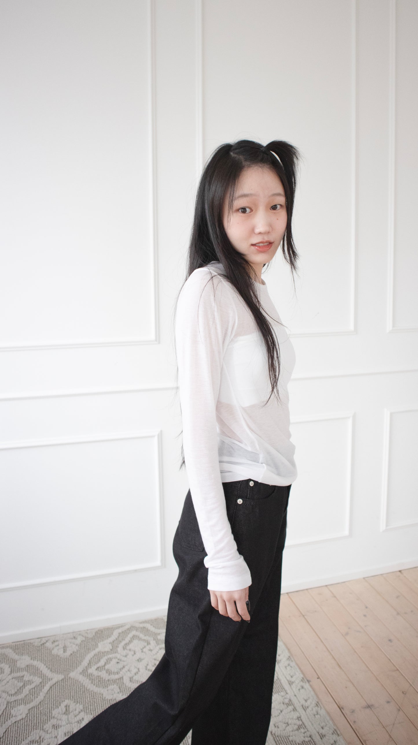 Sheer tencel top (white)