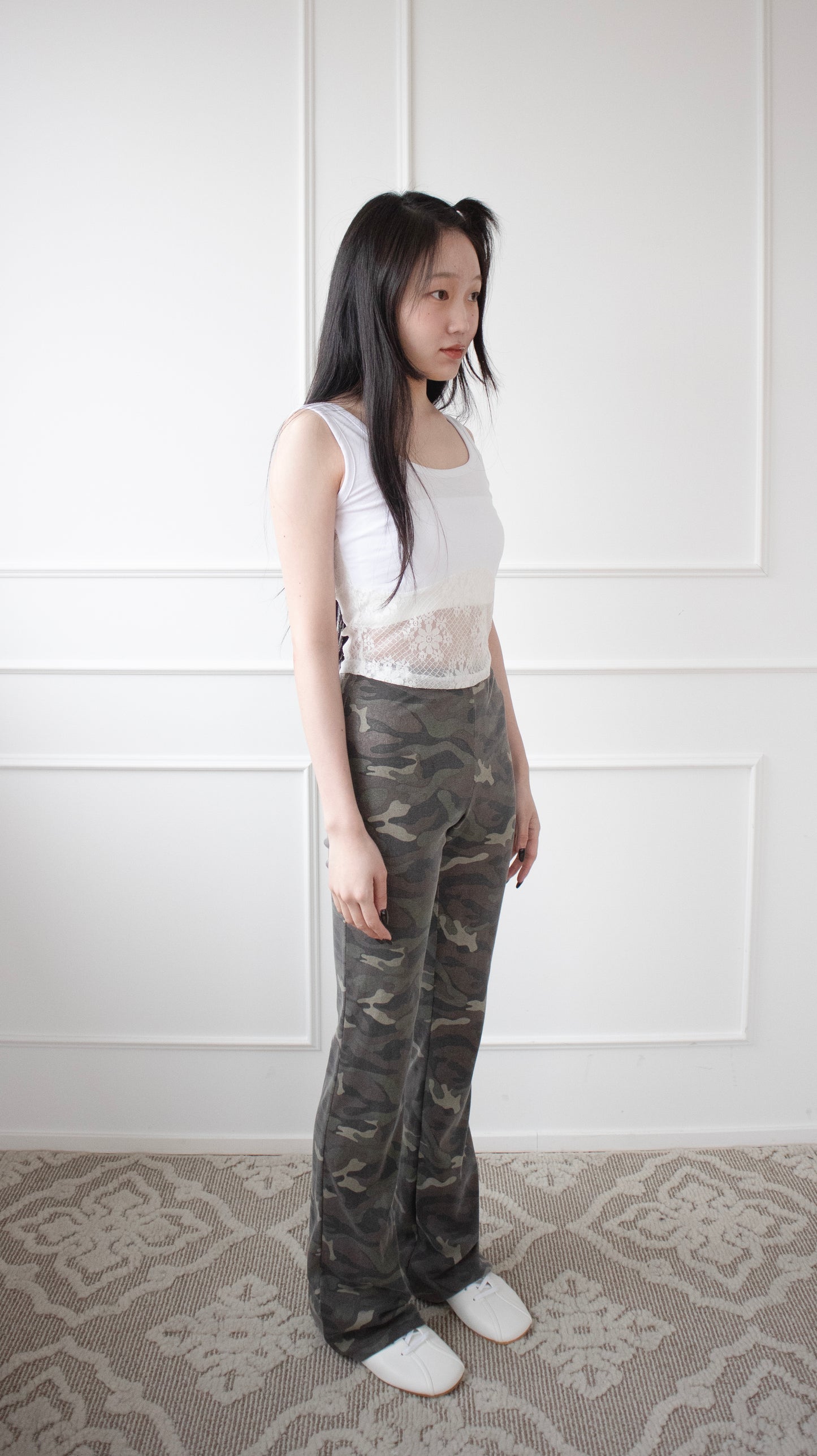 Camouflage bootcut pants