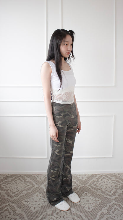 Camouflage bootcut pants