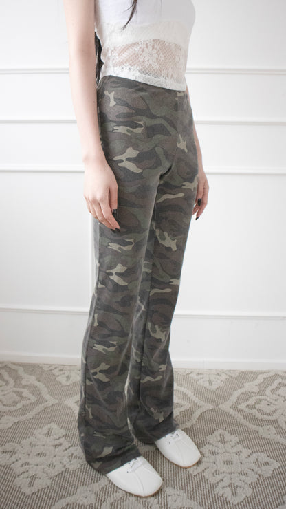 Camouflage bootcut pants