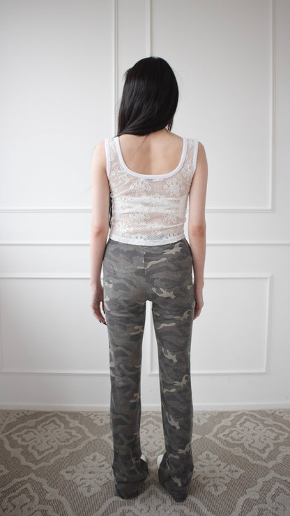 Camouflage bootcut pants