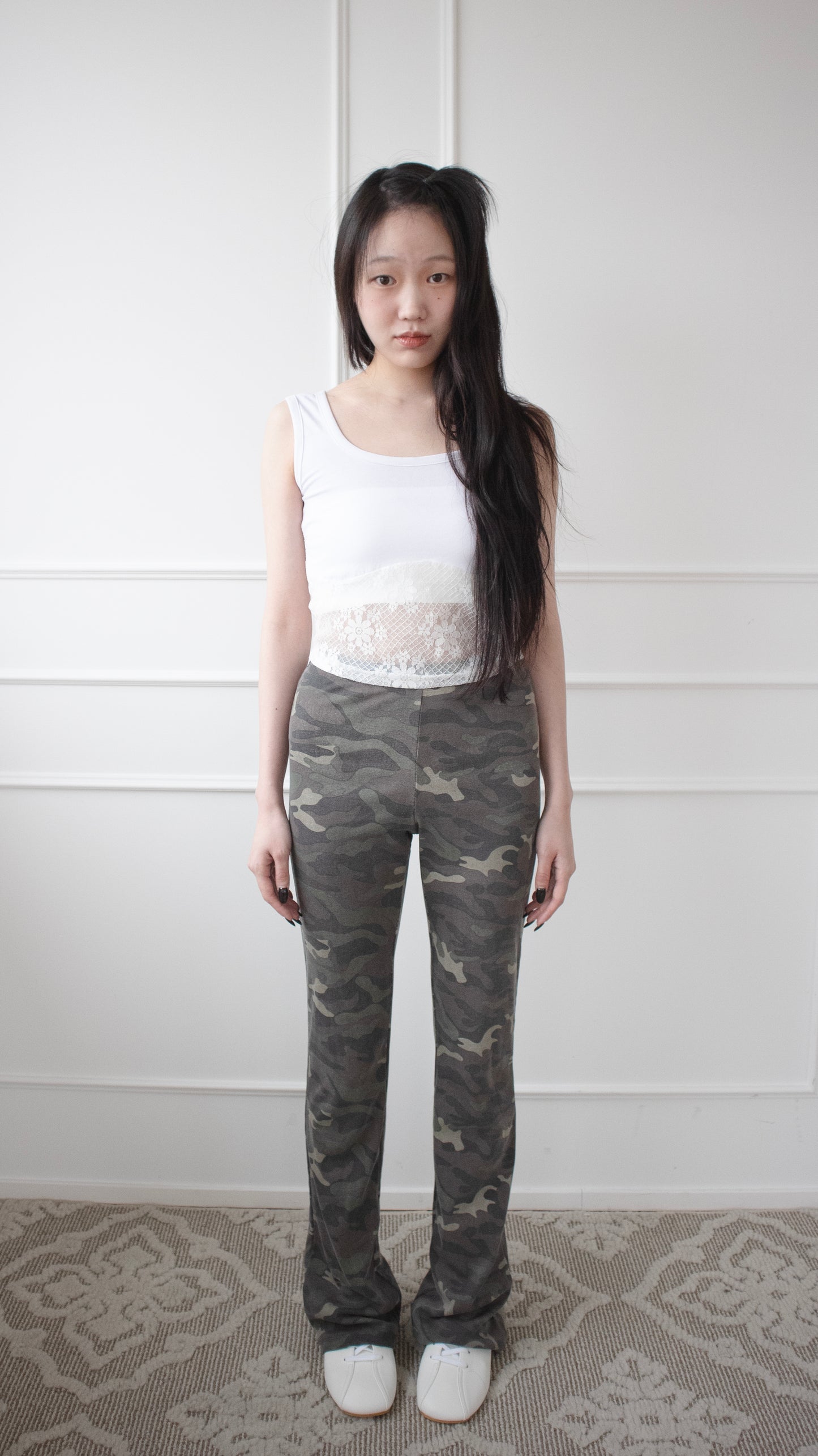 Camouflage bootcut pants