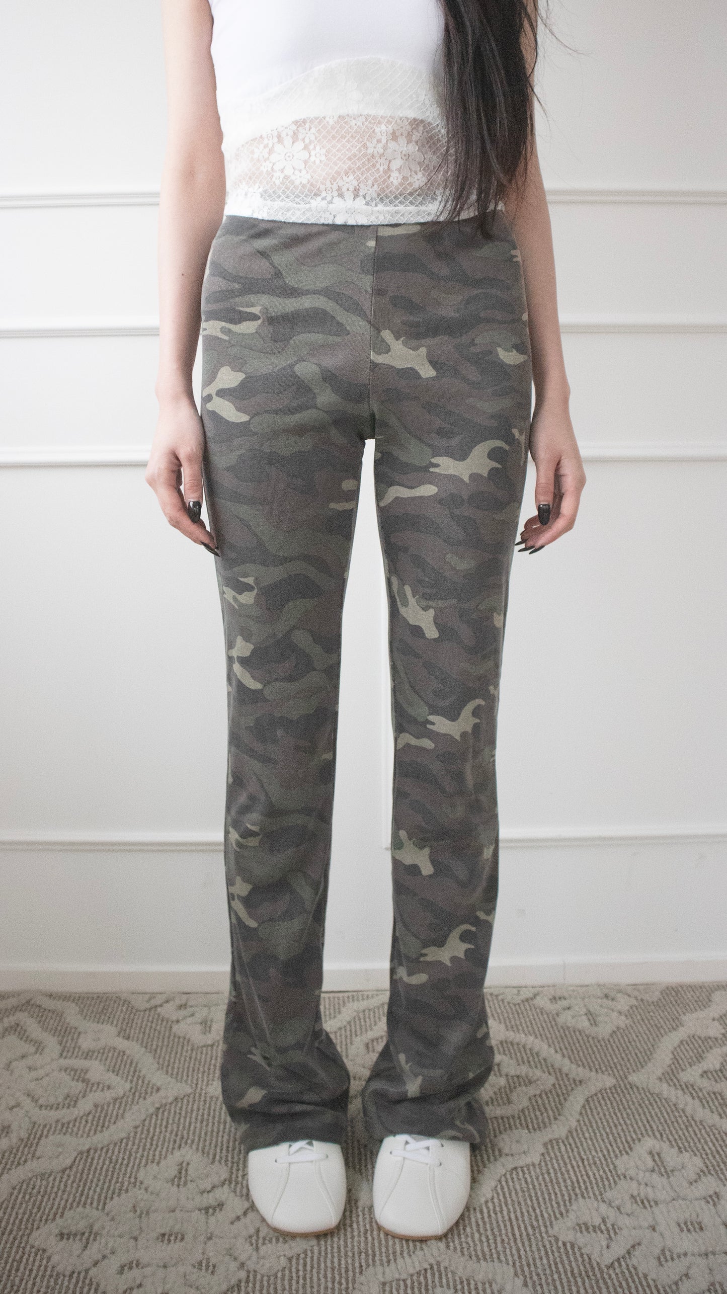 Camouflage bootcut pants