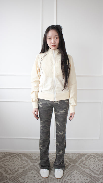 Reflective nylon blouson (ivory)