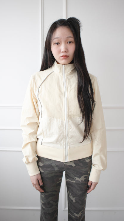 Reflective nylon blouson (ivory)