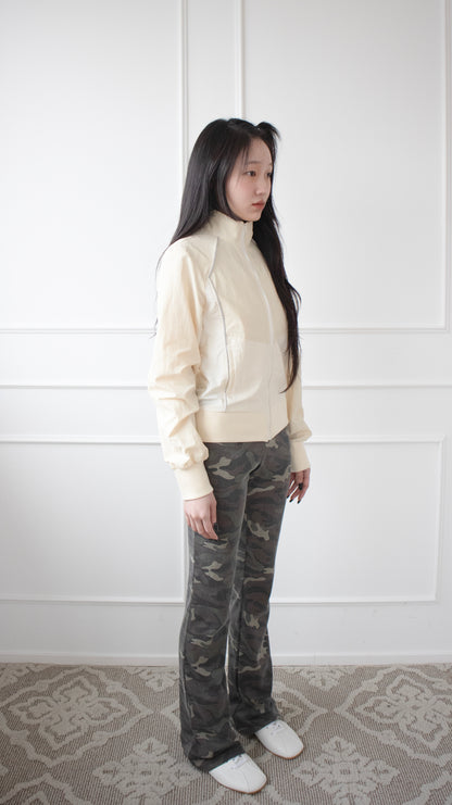 Reflective nylon blouson (ivory)