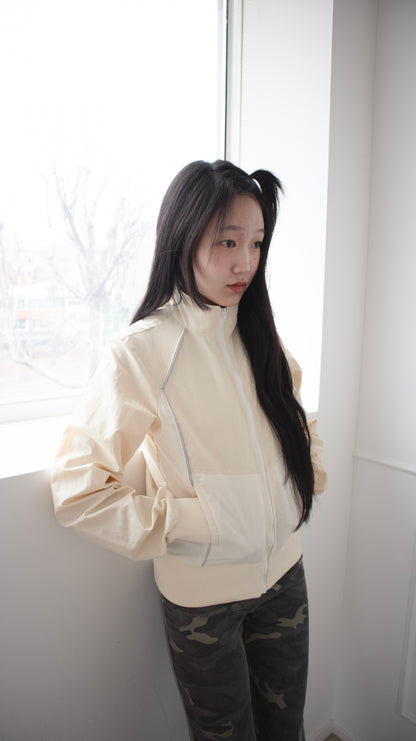 Reflective nylon blouson (ivory)