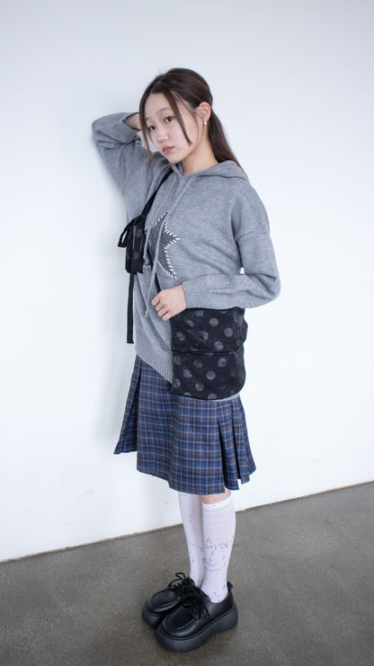 Dot knot cross bag (black)