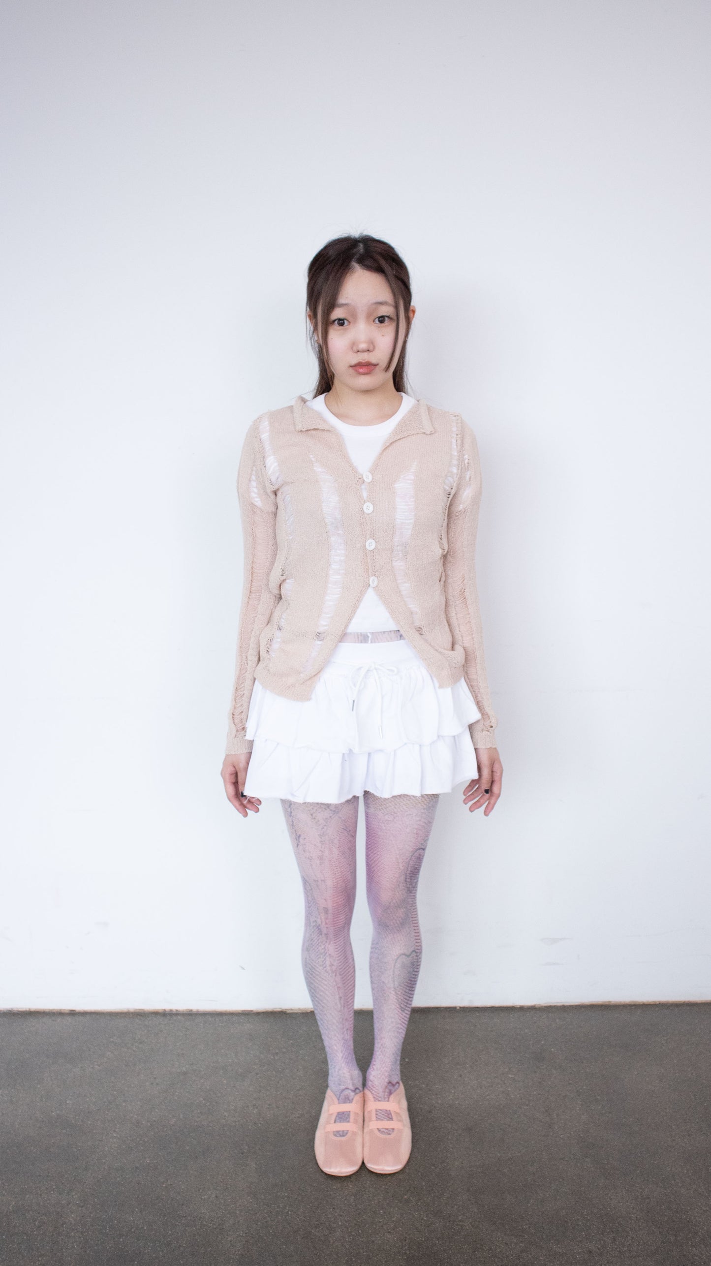 Grunge knit cardigan (beige)