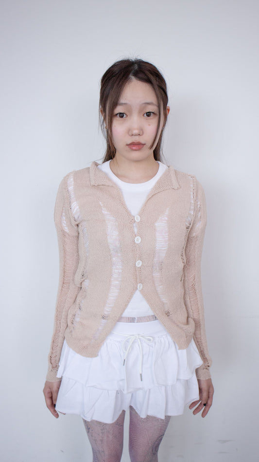 Grunge knit cardigan (beige)