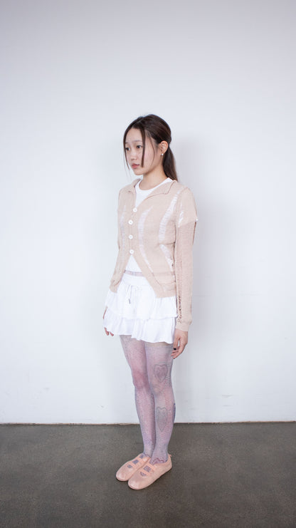 Grunge knit cardigan (beige)