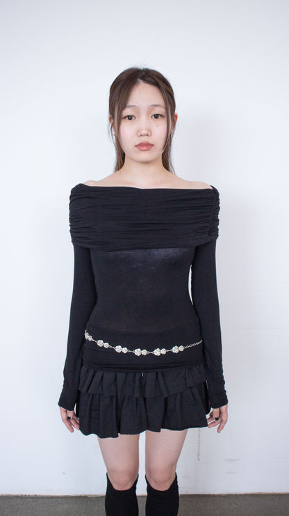 Venus off-shoulder top (black)