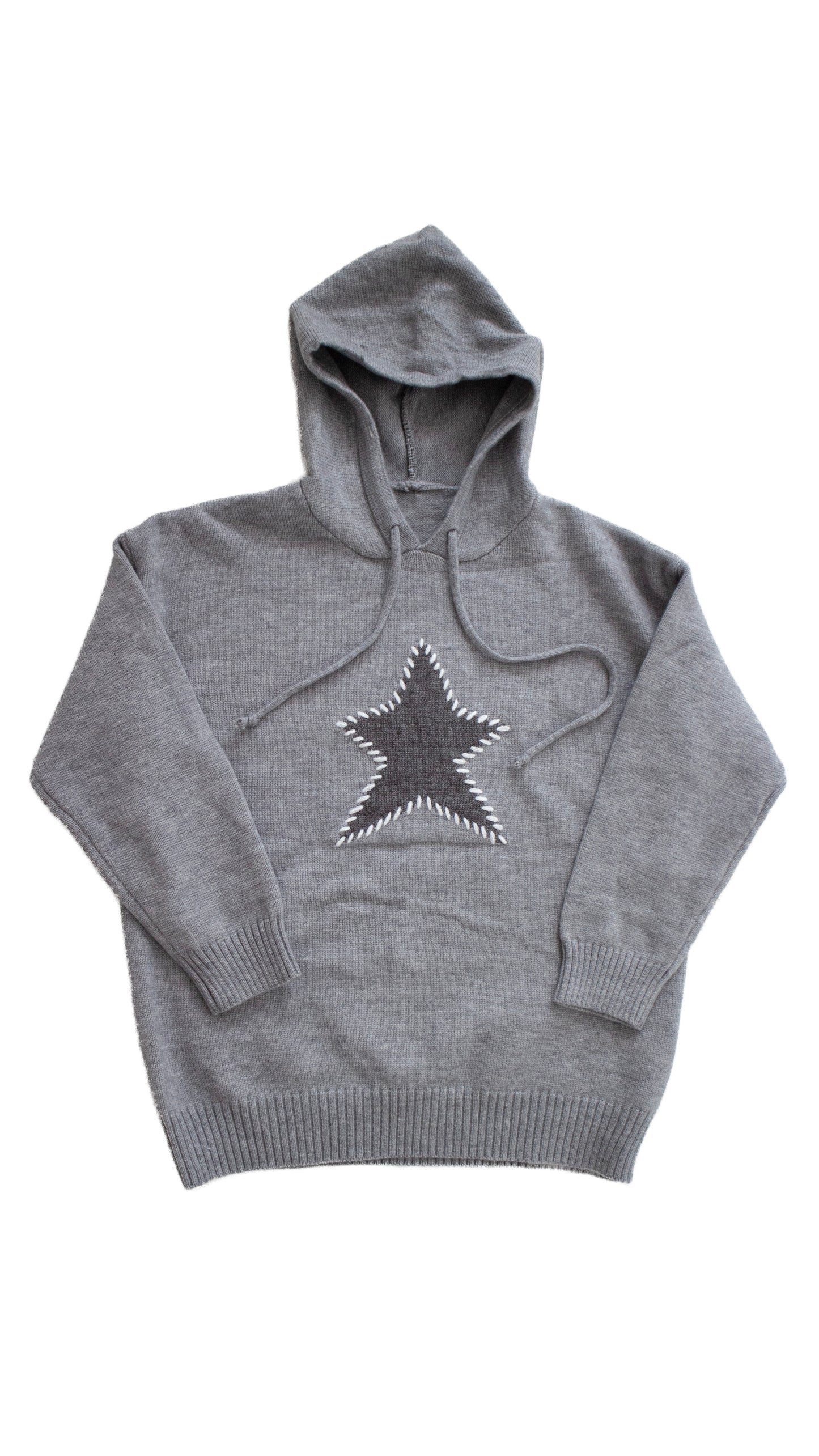 Star stitch knit hoodie