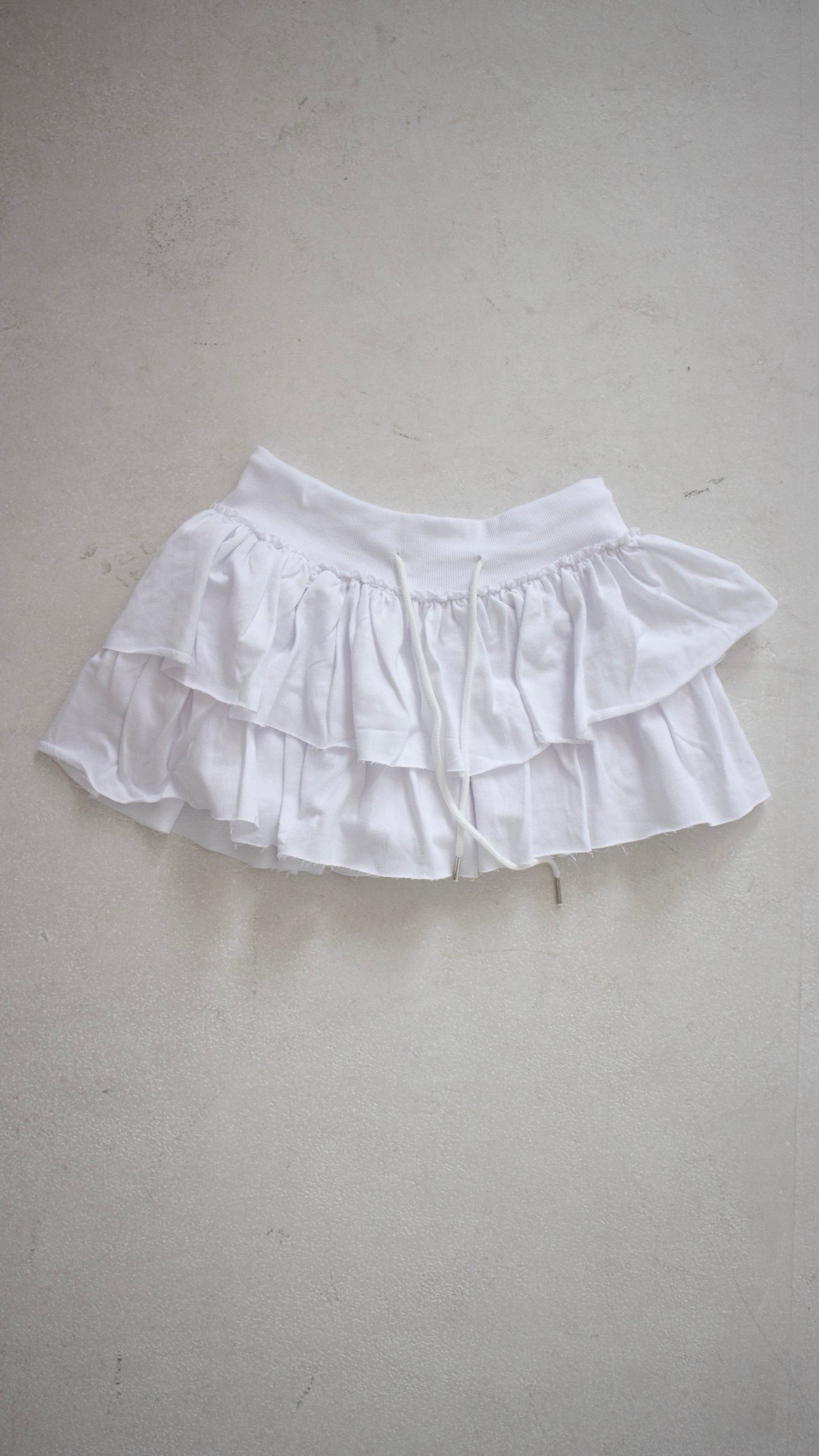 Sweat frill skirt pants (white)