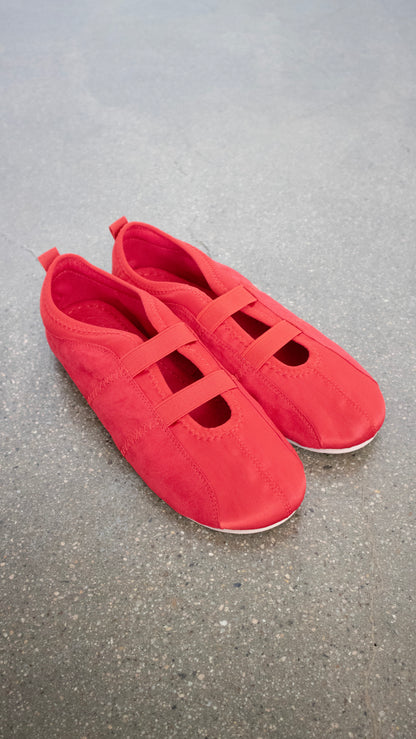 Flat ballet shoes (red)