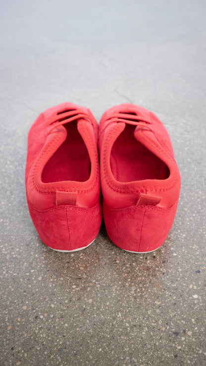 Flat ballet shoes (red)