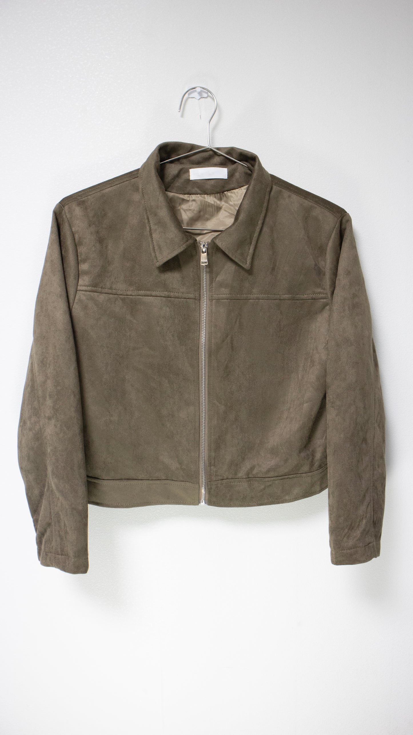 Suede cropped jacket (brown)