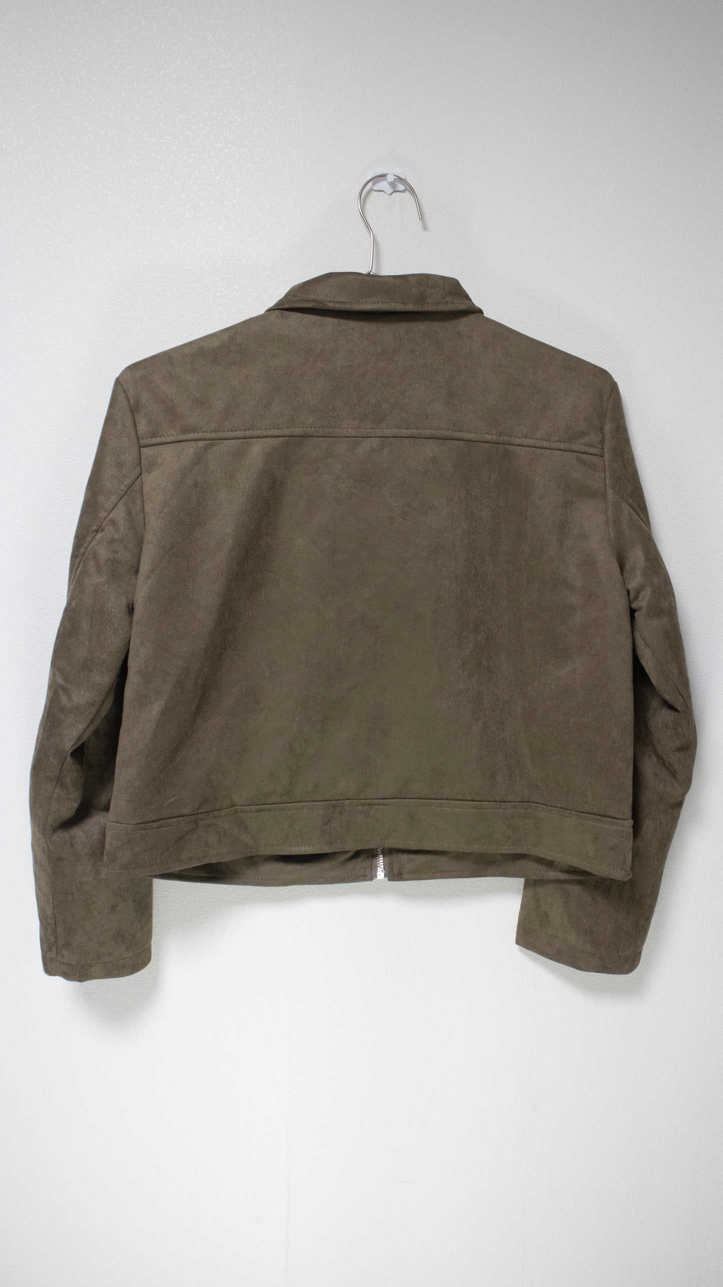 Suede cropped jacket (brown)