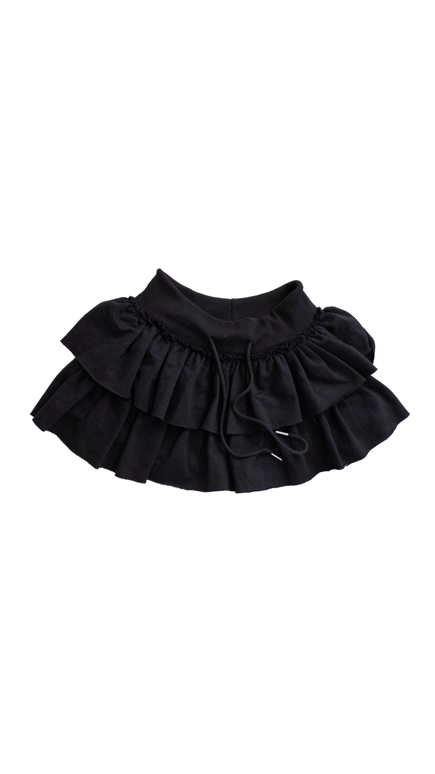 Sweat frill skirt pants (black)