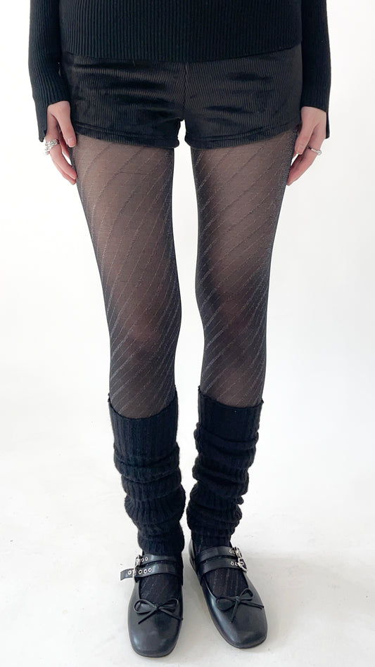 Black glitter tights