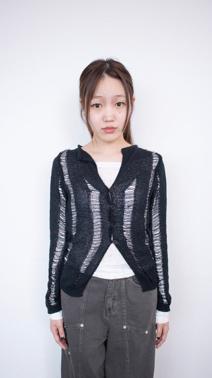 Grunge knit cardigan (black)