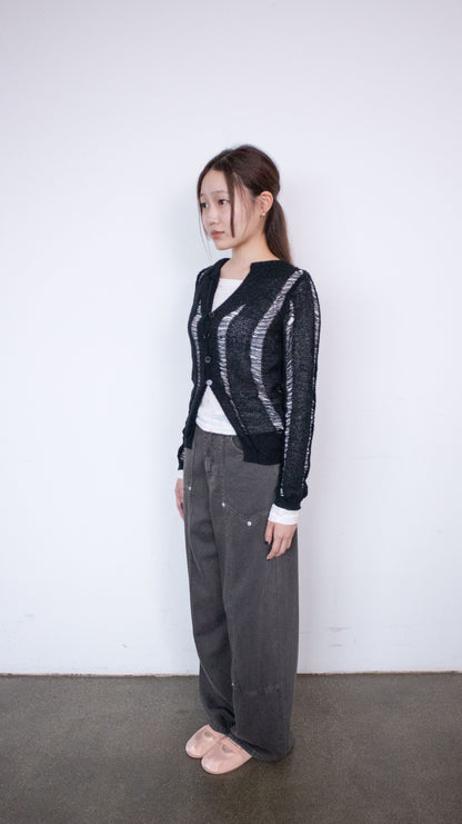 Grunge knit cardigan (black)