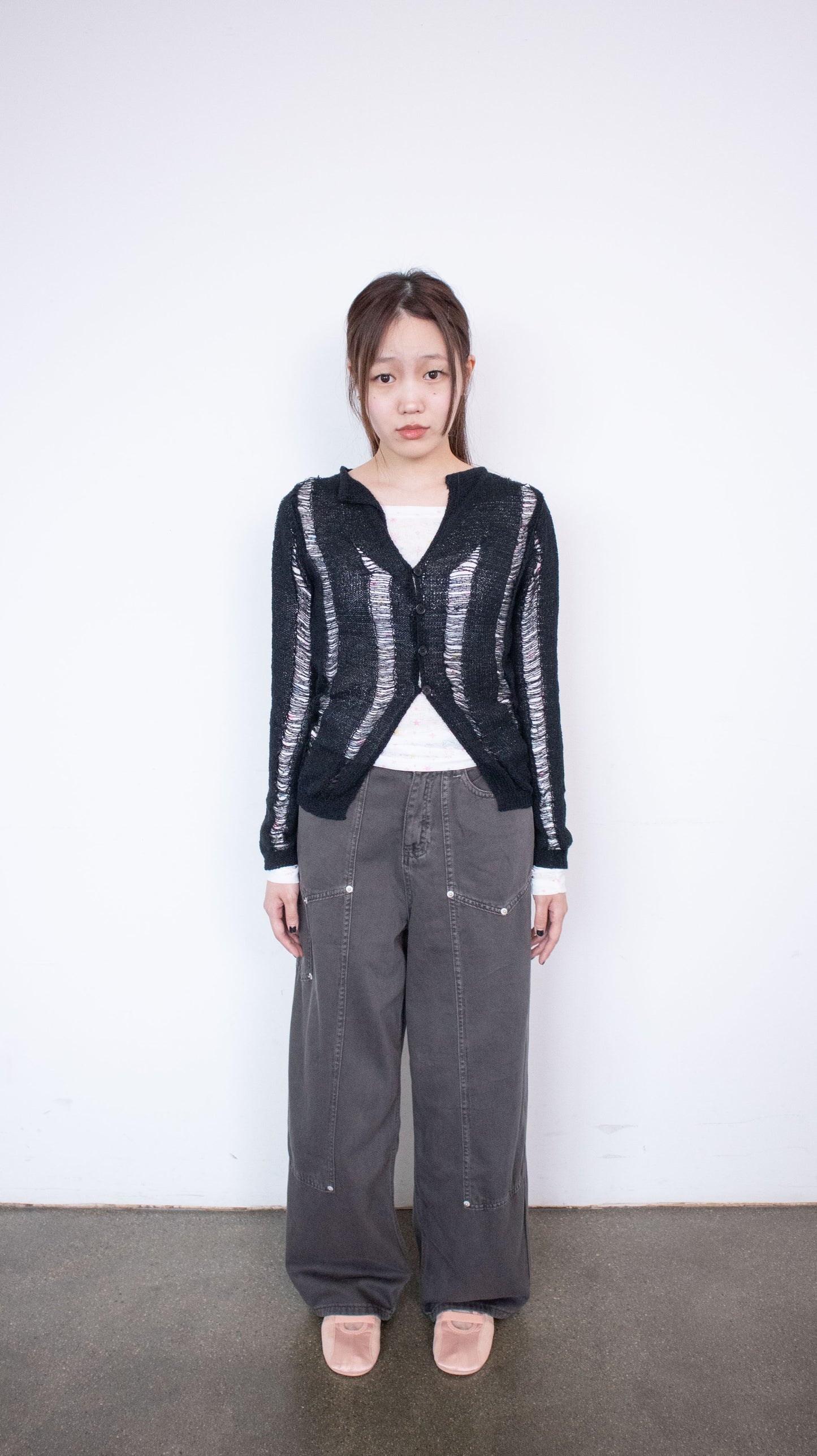 Grunge knit cardigan (black)