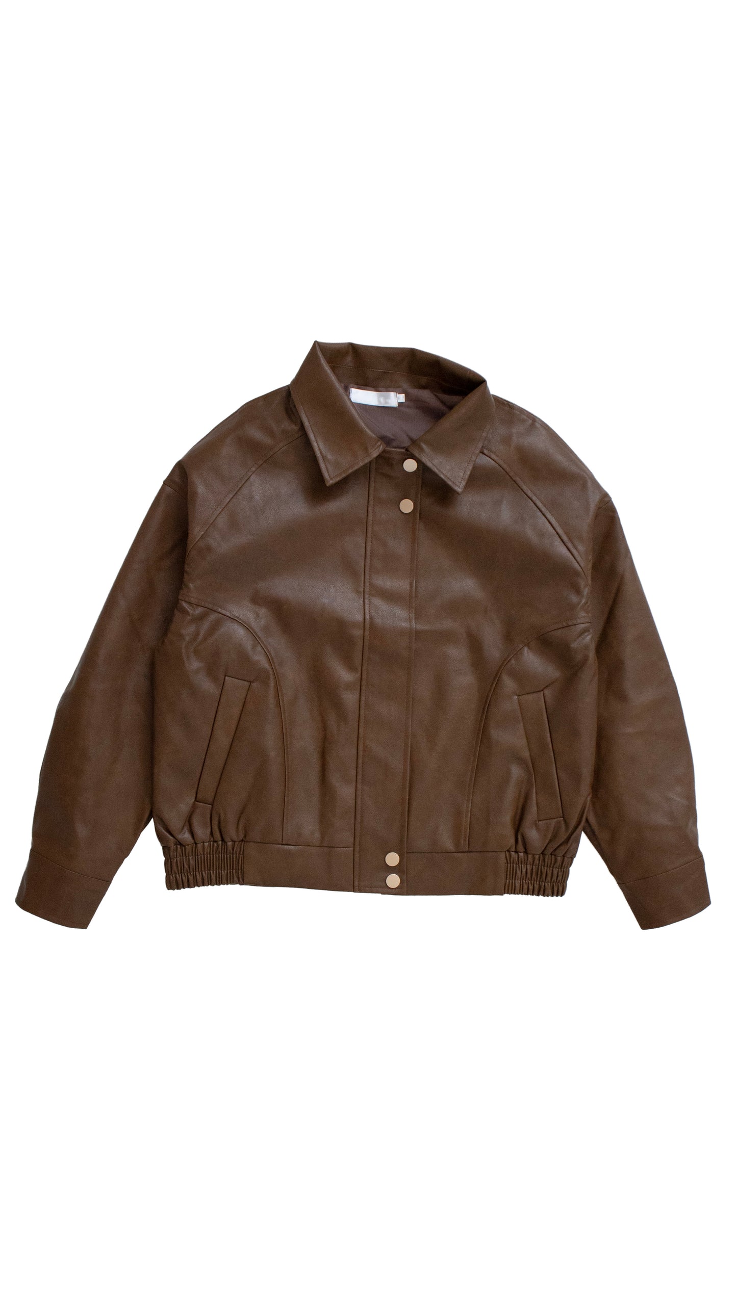 Oversize vintage leather jacket (brown)